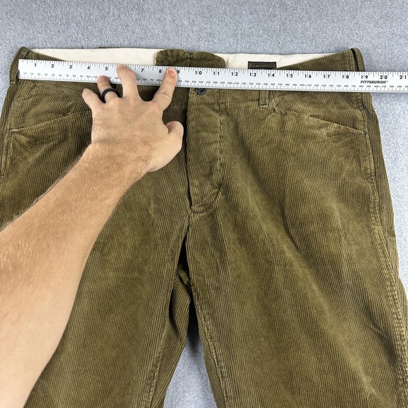 Polo Ralph Lauren Pants Mens 38x32(31) Olive Corduroy Slim Straight Leg Chino - Picture 5 of 11